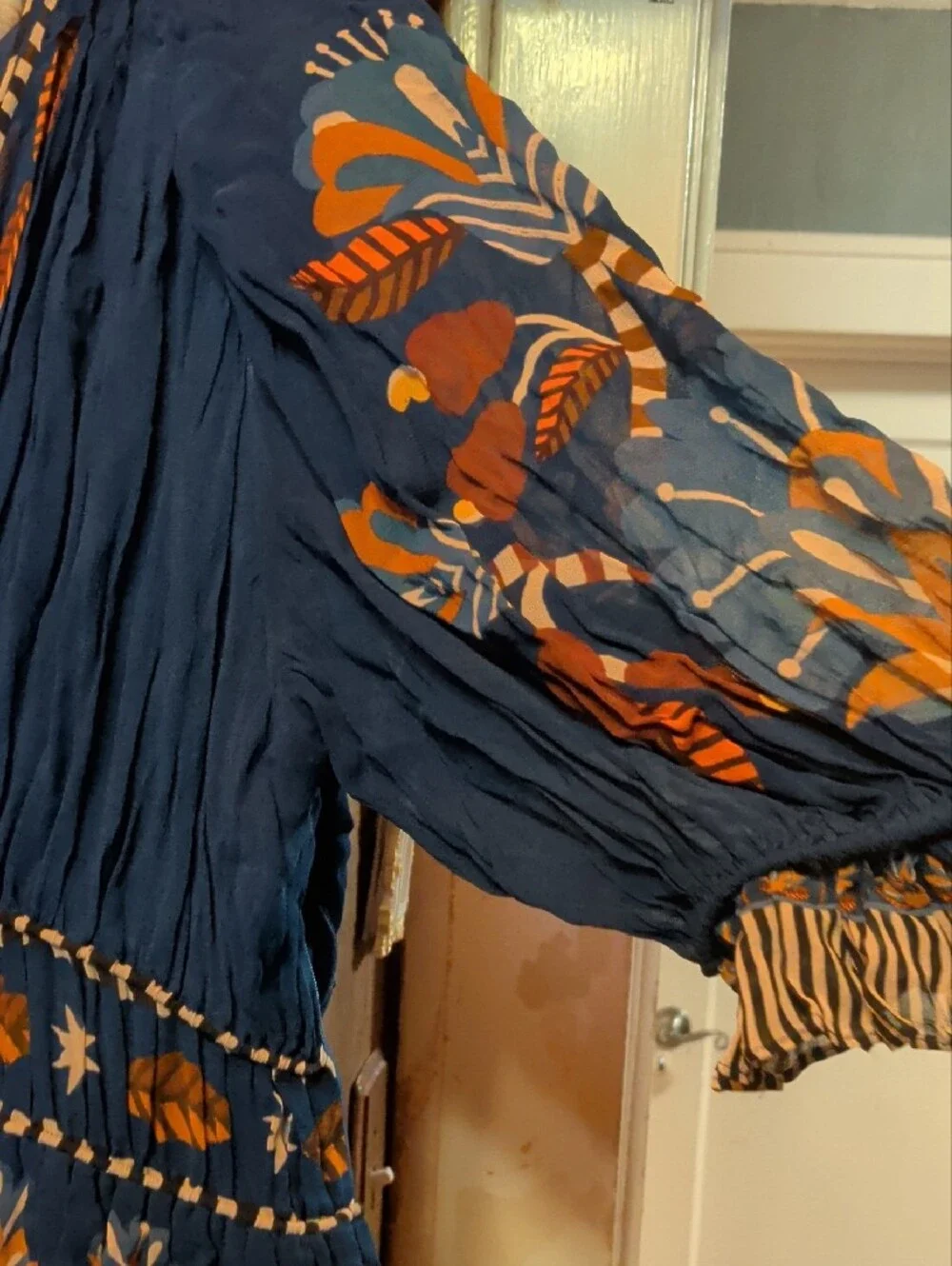 FARM Rio Navy Maxi Dress with Rust and Cream Floral Print - Picture 2 of 5